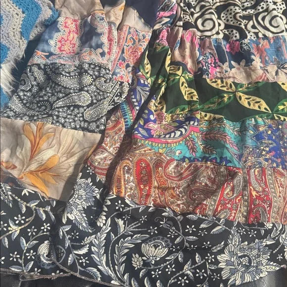 Bohemian Patchwork Maxi pants - Blue and multicolor - Picture 3 of 3